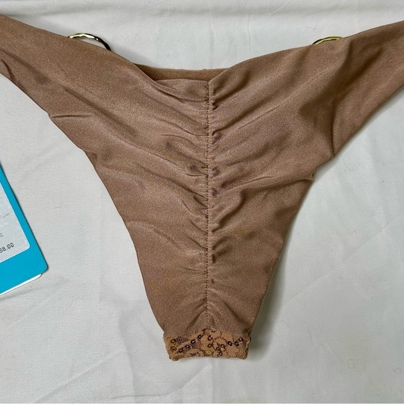 Beach Bunny Nude Textured Triangle Bikini Swimwear - Picture 6 of 9